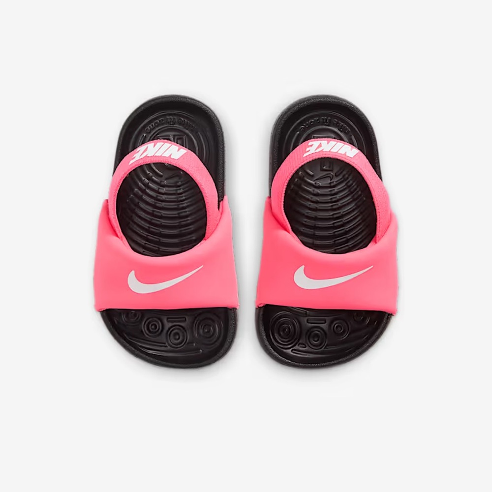 Nike Black and Pink Slide Sandals